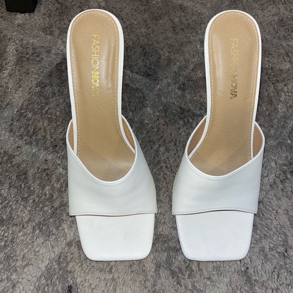 Fashion Nova Cream Mules